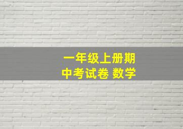 一年级上册期中考试卷 数学